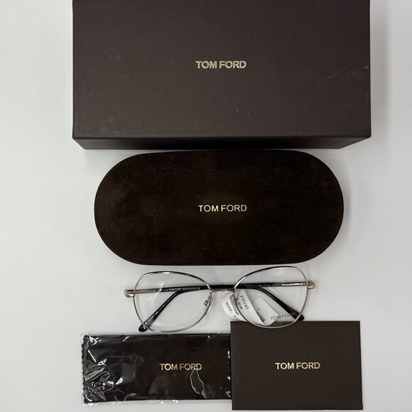 TOM FORD TF5248 028 Gold Black Butterfly Shape Demo Lens Eyeglasses - Picture 7 of 8